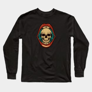 Skull in Mouth Long Sleeve T-Shirt